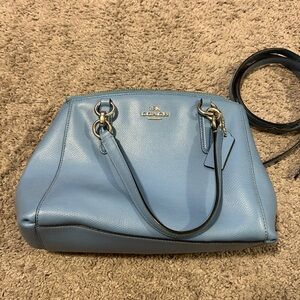 Coach Christie Carryall Crossgrain Satchel/Shoulder Bag in Cornflower Blue